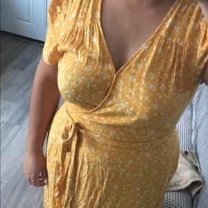 Beautiful yellow wrap dress